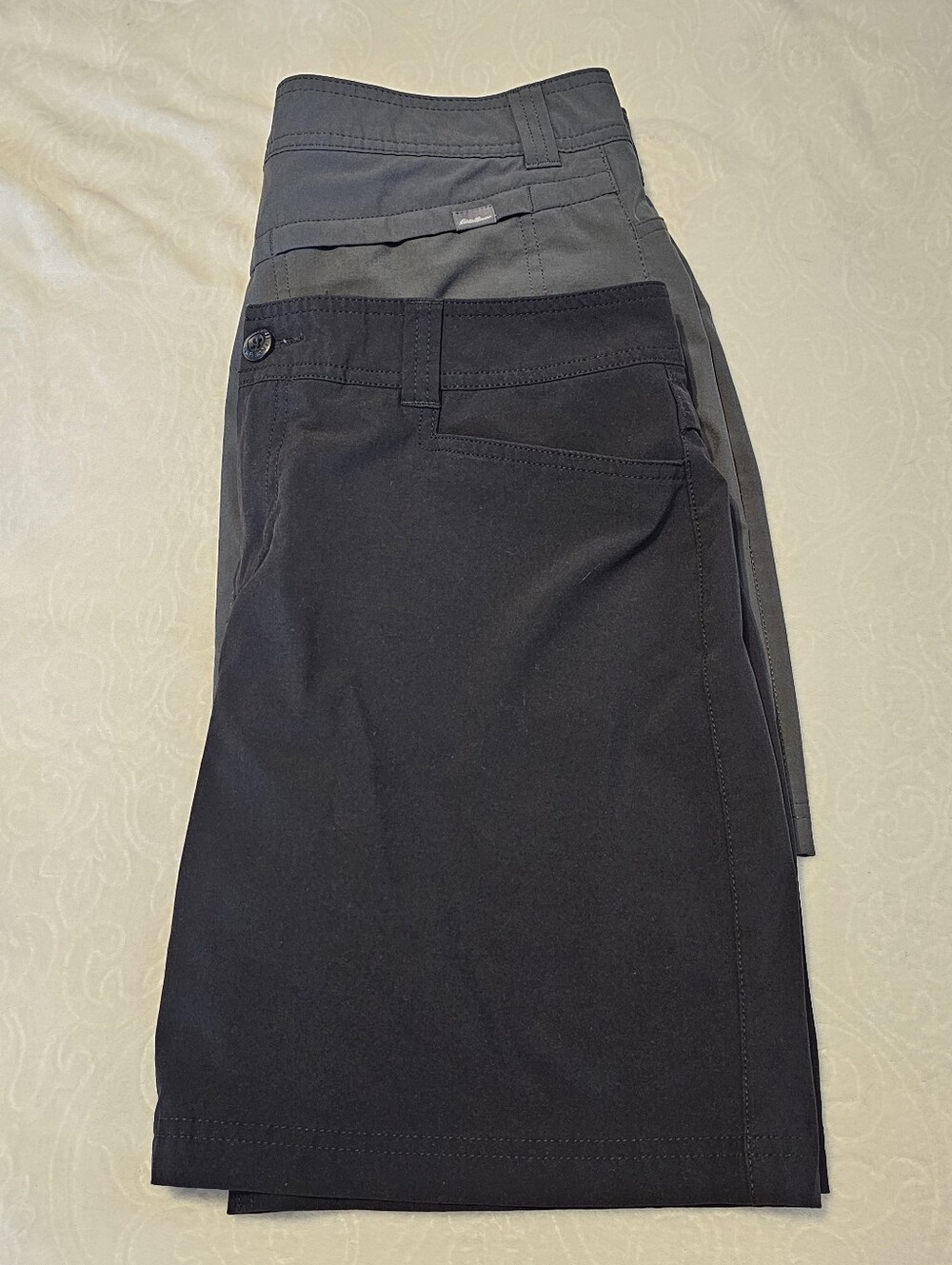 Lot of 2 Eddie Bauer Adventurer 2.0 Skorts Womens Size 8 Black Dark Grey Hiking